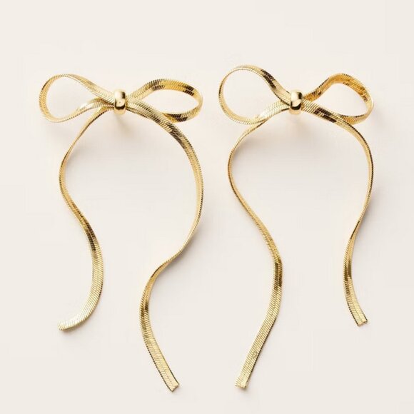 Kate Spade Linear Bow Earrings Gold - Picture 6 of 7